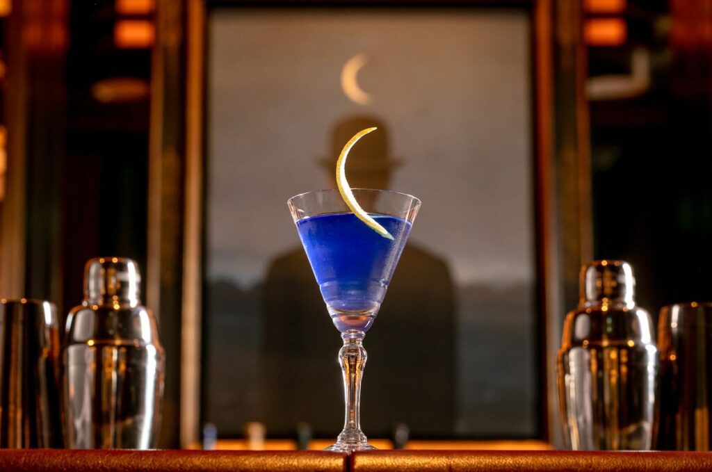blue cocktail with a twist. Find the best cocktails and these la jollla bars