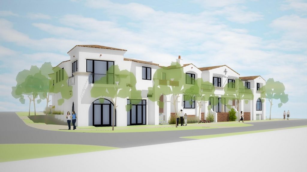 rendering of proposed adelente townhomes project in bird rock