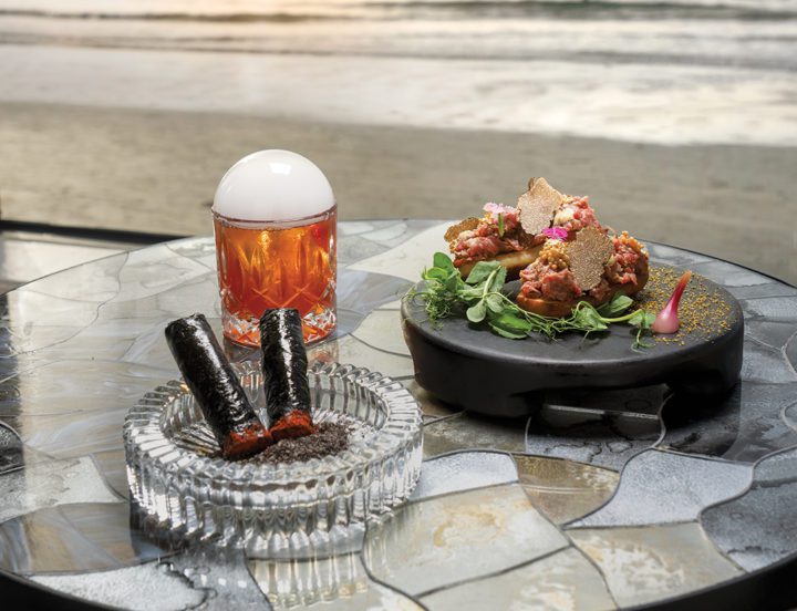 la jolla bars with cocktails, appetizer and whiskey at the Marine Room