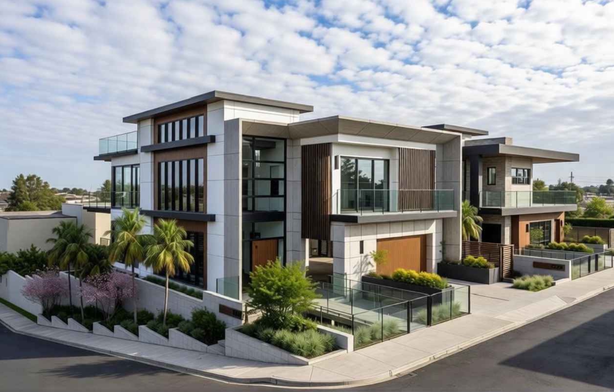 A rendering of new homes on Monte Vista in La Jolla