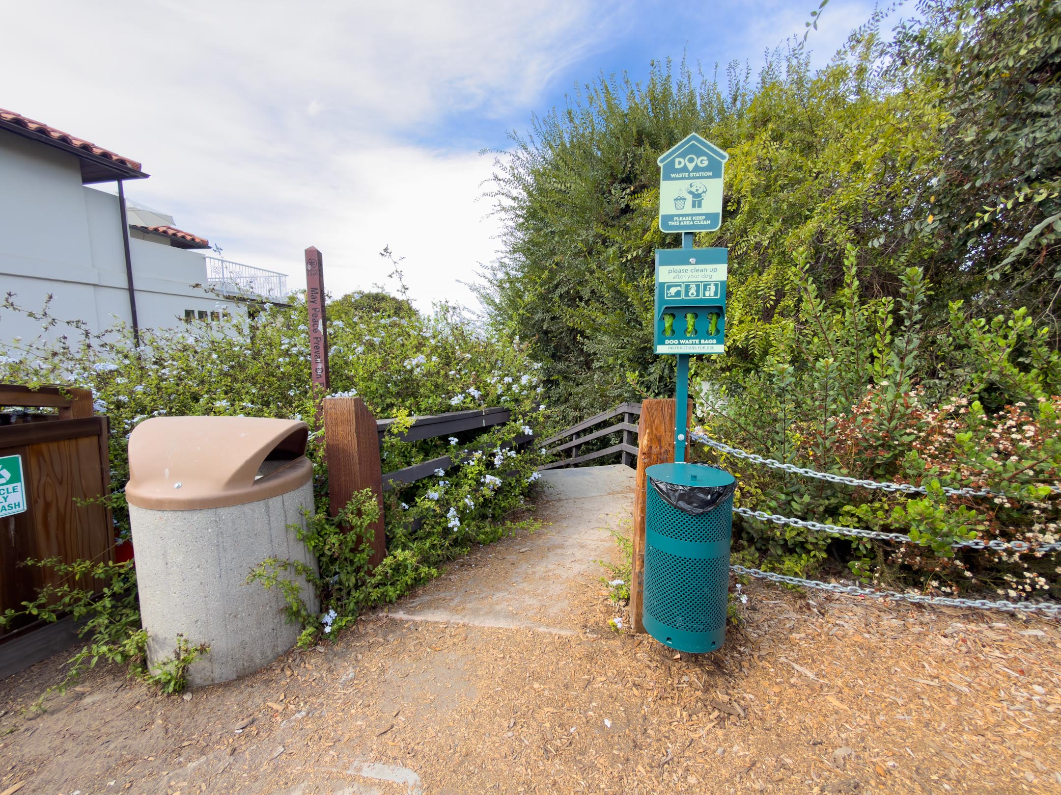 New dog waste station at Coast Walk Trail.